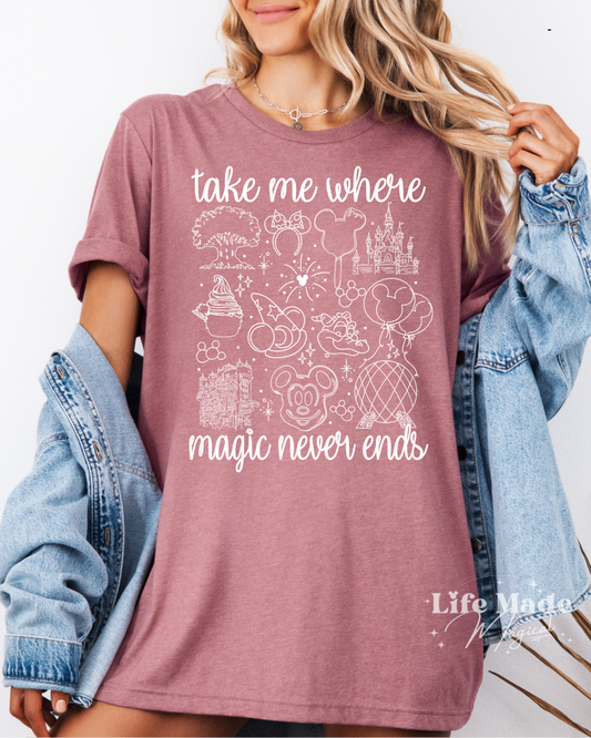 Magic Never Ends Adult Short Sleeve Tee