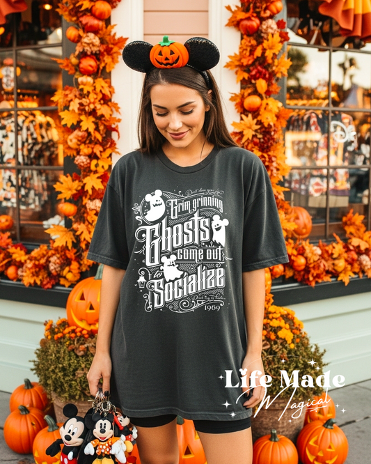 Grim Grinning Ghosts Adult Short Sleeve Tee